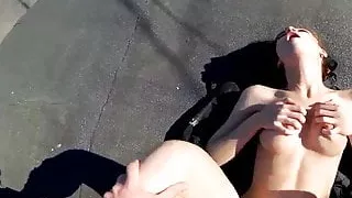 cute girl cum in my panties  - outdoor POV