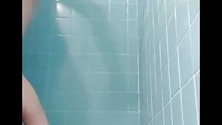 Standing up with my 14 inch dildo