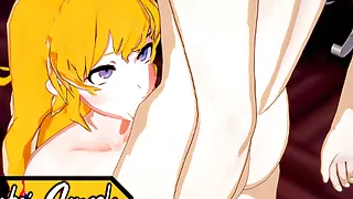 Yang Xiao Long deep throats cock & swallows cum. RWBY Hentai