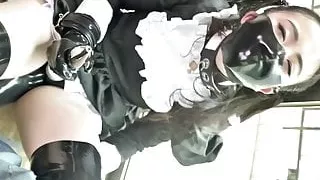 Fejira com Cute maid latex stocks foot SM