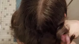 cum in hair fetish, cumshot and brush through dry hair