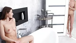 PASSION-HD Clean Shaving Pussy Dripping With Cum After Bath