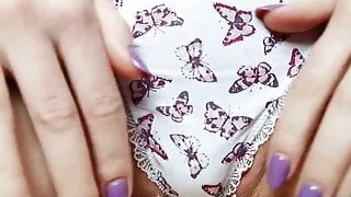 Girl in beautiful lingerie masturbating pussy Close-up pussy