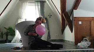 Blowing Balloons in Findom Style part 1