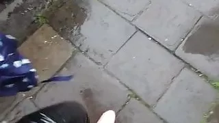 My young sub going for her PVC leggings slut walk 4