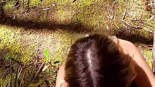 Fremder Saugt Meinen Schwanz In Einem Offentlichen Wald