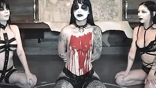 bffs intense halloween orgy with 3 tattooed s petite slut