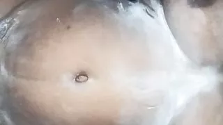 homely housewife playing with her boobs