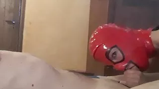 Playing with spit and cum in 69 position oral creampie