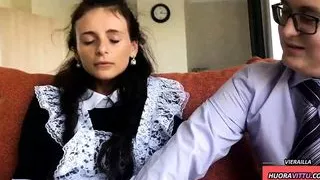 Schoolboy Vitun Nuori Tytto Koulun Jalkeen - Neitsyt Ensimma