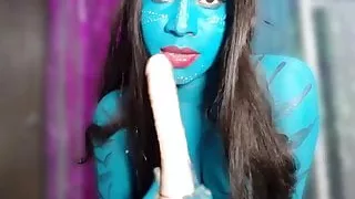 cosplay girl gives sloppy deepthroat blowjob