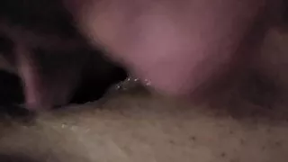 Licking her little wet pussy