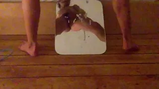 Fuck myself infront of the mirror  Dildo Cumshot