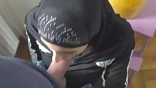 hot muslim woman doing extra cleaning  creampie massage