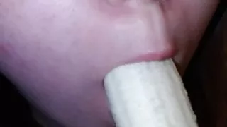 sucking banana