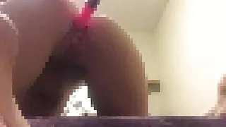 Pink Ribbed Dildo Censored