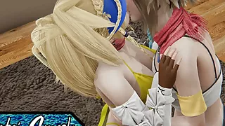 Yuna and Rikku make out, then use a sex toy. Final Fantasy X.