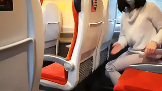 I pull out my dick in front of the teen in the train.