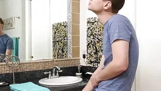 Cougar blows long dong and jerks