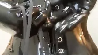 Tightening latex corset