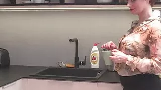 busty mature mom makes bad coffee but good sex wife orgasm