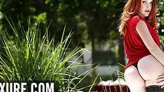 Busty redhead Amarna Miller satisfied by her husband