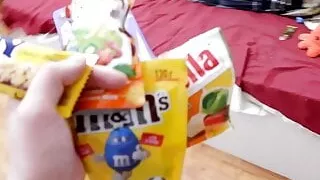 To cheer up my girlfriend, I had to give her sweets and dick