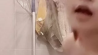 Asian girl stripp and bath nude