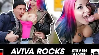 PUBLIC: SWISS CURVY GIRL gets BIG COCK! StevenShame.dating