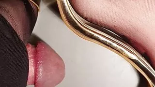 Rubbing my cock on feet and heels 2