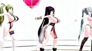 MMD 3D Ariane Cevaille Sister Breast Expansion Dance