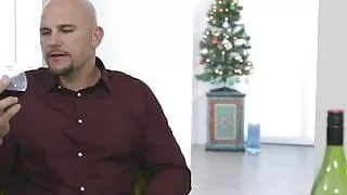 tiny angel gets fucked on christmas handjob stepmom