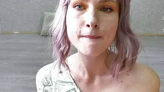 Hot Girlfriend Sucking Dick and Swallowing Cum