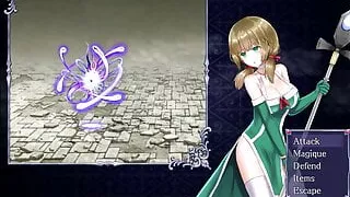 Ambrosia Hentai game Ep1 Sexy nun fights naked flower girl