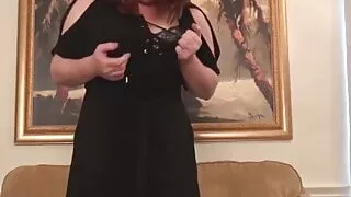 shameless mature female fucks her starving pussy lesbian POV