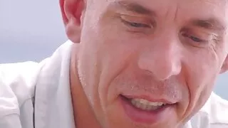 she found the perfect place to get gaped by her boss handjob