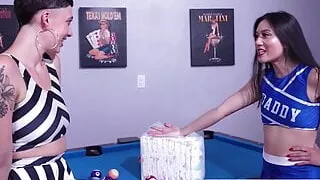 Boyfriend Diapered by Asian Cheerleader and Friend