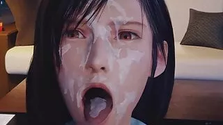 Tifa Lockhart – BBC Blowjob Facial (Animation With Sound)