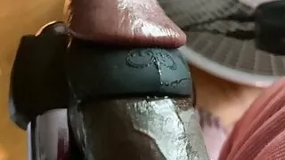 Dark Hard Cock Meets New Toy