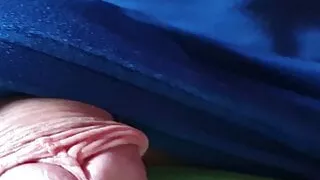Foreskin rolling, jerking cock, veiny