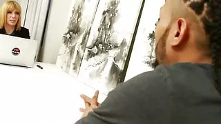 PAWG Office Cougar Sara Jay Milks Her Hard Cock Coworker!