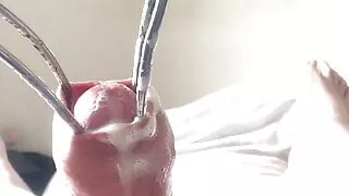 Sunday foreskin stretch - with big cumshot