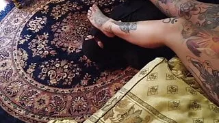 Worshiping The Feet Of A Tattooed Blonde Lady