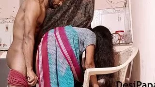Indian Bhabhi With Her Husband In Kitchen Fucking In Doggystyle