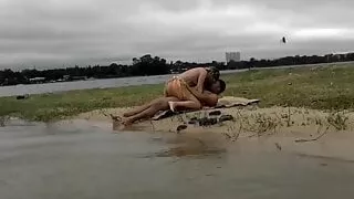 Travel Hot wife fucking stranger in river