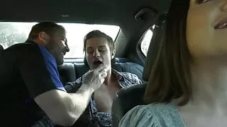 Bi bear cum sprays babe in threesome