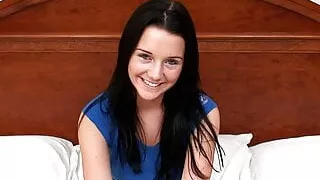 Petite 95lb raven-haired 18 yr old makes her debut porn