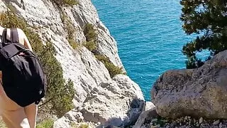 In nature I fucked a girl right in the mountains