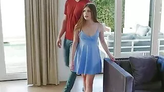 tiny cute  rides a huge long cock big ass step mom