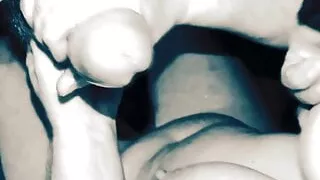 Mature with saggy tits jerks me off again.